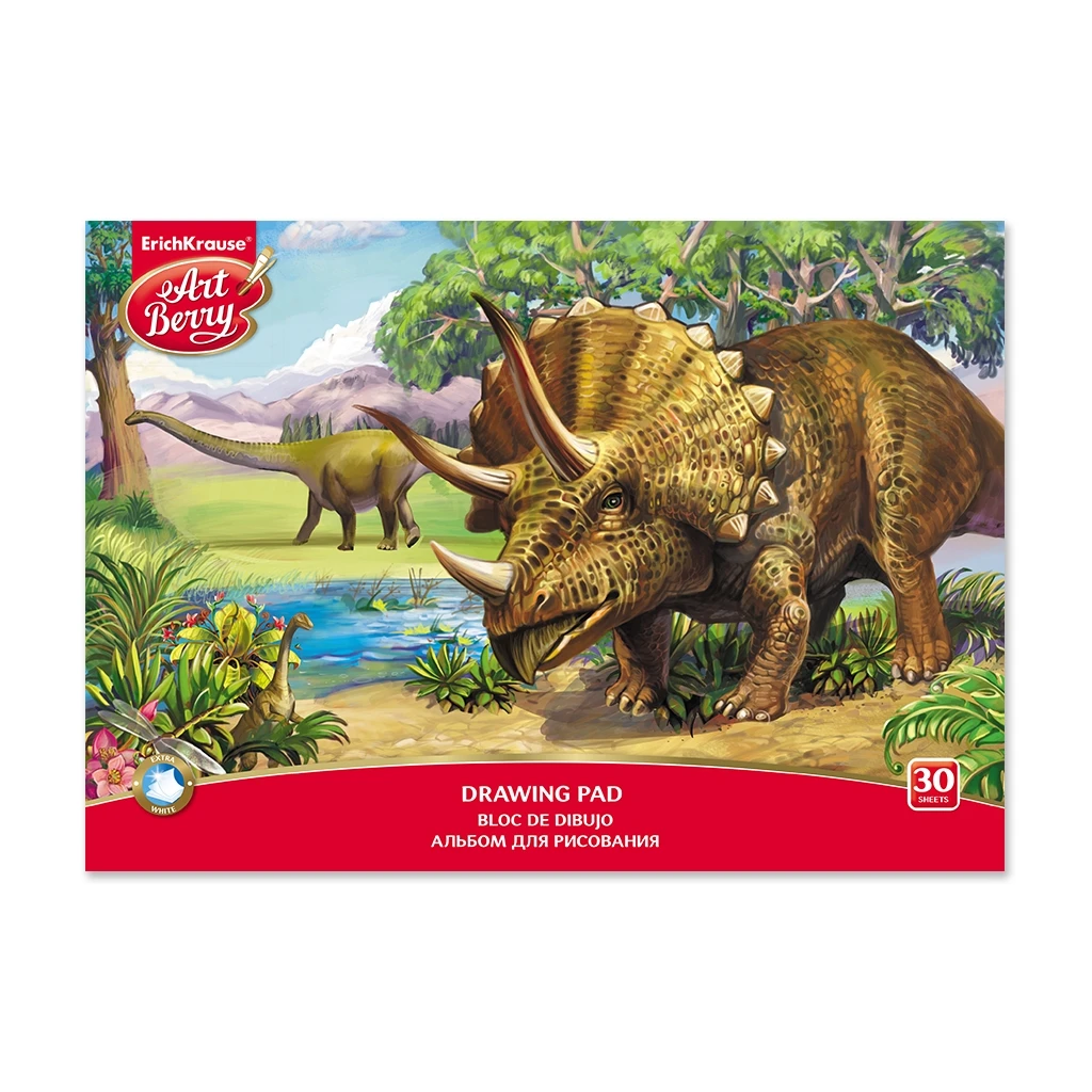 Альбом для рисования на клею ArtBerry Эра динозавров, А4, 30 листов. 46909