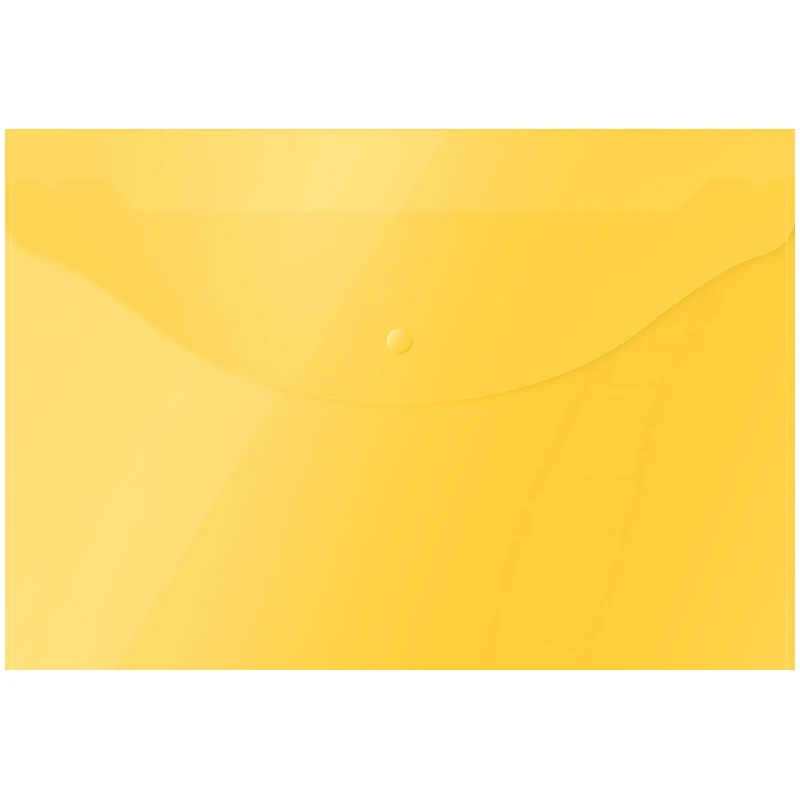 Папка-конверт на кнопке OfficeSpace  А4, 120мкм, желтая