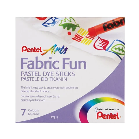 Пастель для ткани PENTEL "Fabric Fun", 7 цветов, картонная упаковка,