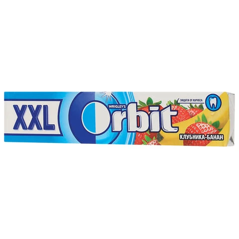 Жевательная резинка ORBIT (Орбит) XXL "Клубника-банан", 15 подушечек,