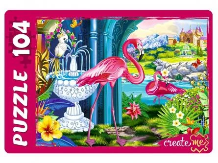 ПАЗЛЫ 104 элемента. КРАСИВЫЕ ФЛАМИНГО (Арт. ПУ104-2454)