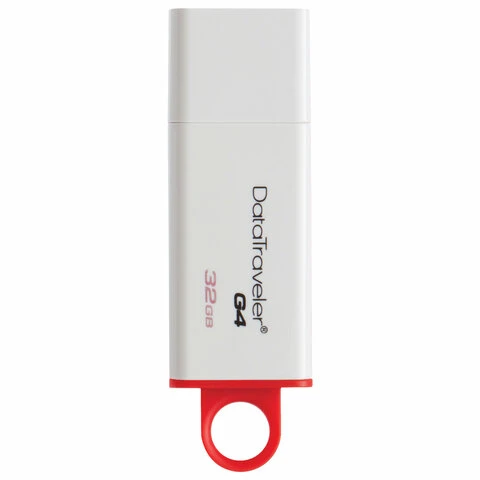 Флэш-диск 32 GB KINGSTON DataTraveler G4 USB 3.0, белый/красный, DTIG4/32GB