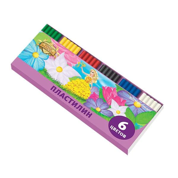 Пластилин ПРИНЦЕССЫ-ВОЛШЕБНИЦЫ 6 цв. 120 г со стеком: ПЛ6-6ПВ штр.: