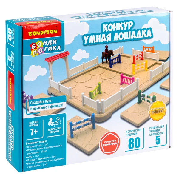 Игра настольная логическая БондиЛогика Bondibon "КОНКУР. УМНАЯ