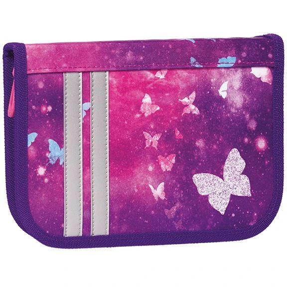 Пенал 1 секц. TIGER GLITTERY NIGHT 13,5х19,5х3 см 21 пр. ткань молния для