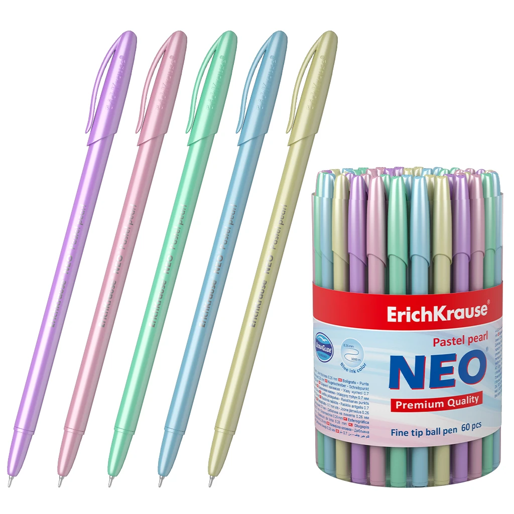 Ручка шариковая ErichKrause® Neo® Pastel pearl, цвет чернил синий (в тубусе по