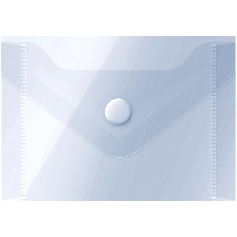 Папка-конверт на кнопке OfficeSpace, А7 (74*105мм), 150мкм, прозрачная. 267538