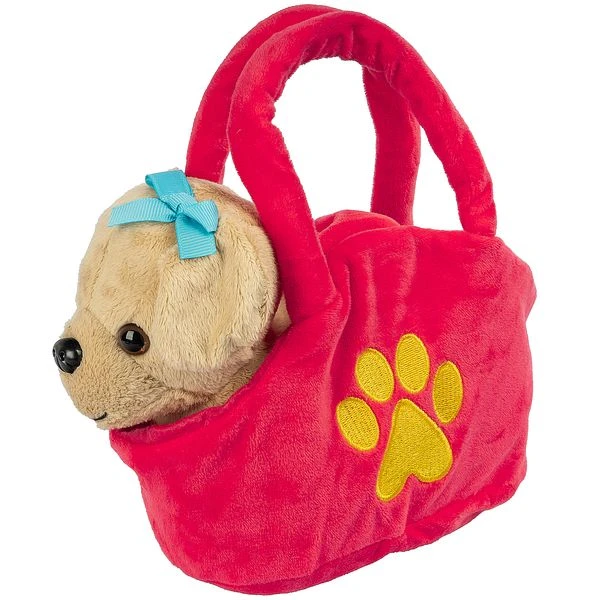 Собака в сумочке Bondibon на бат., св. коричневая, 17 см, лает