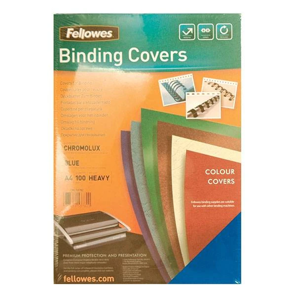 Обложка д/переплета FELLOWES CHROMO синий картон глянц. А4 250 мкм 100 шт/уп: