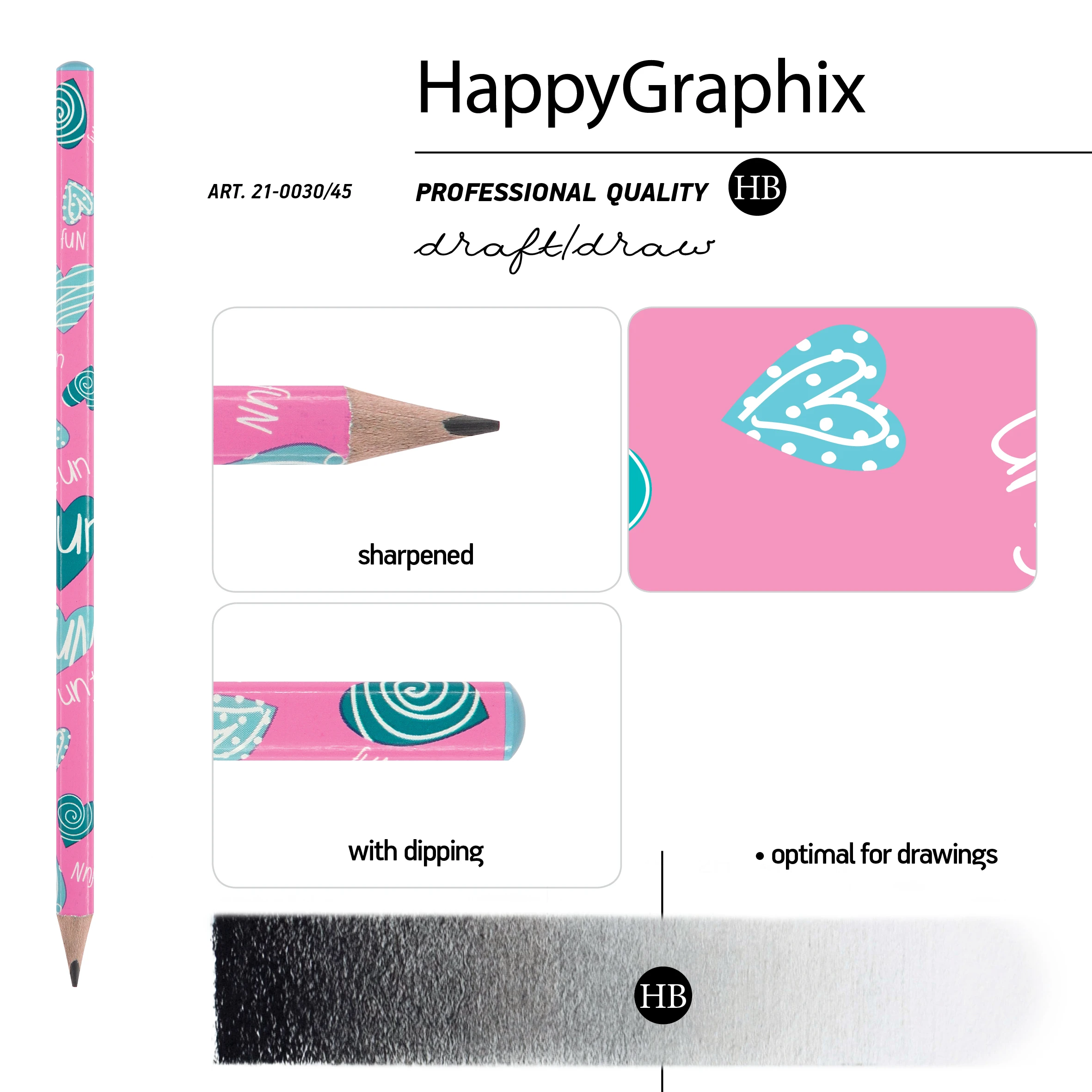 КАРАНДАШ ЧЕРНОГРАФИТОВЫЙ "HappyGraphix. Сердечки.Эмоции.Бирюза" НВ КАРАНДАШ ЧЕРНОГРАФИТОВЫЙ "HappyGraphix. Сердечки.Эмоции.Бирюза" НВ