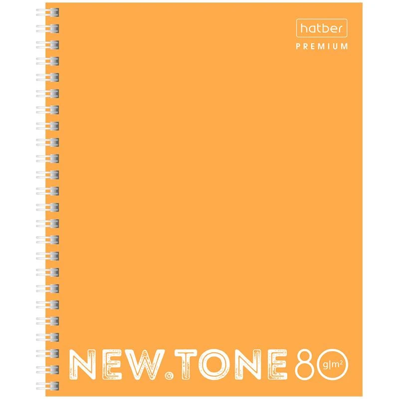 Тетрадь 80л., А5, клетка на гребне Hatber "NEWtone Neon. Оранжевая",