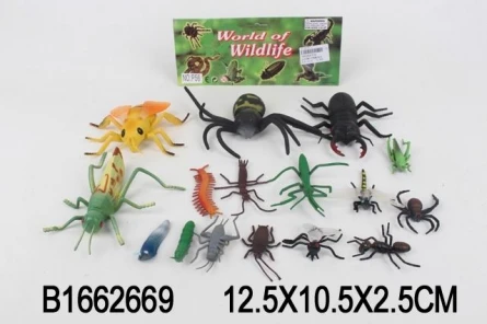 Набор животных "Насекомые - 3", пластик, пакет (Арт. 1662669) Набор животных "Насекомые - 3", пластик, пакет (Арт. 1662669)