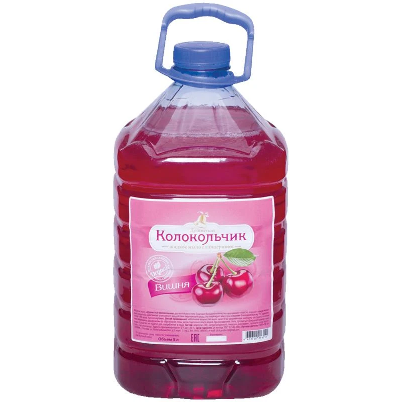 Мыло жидкое Душистый Колокольчик "Вишня", ПЭТ, 5л. 75867