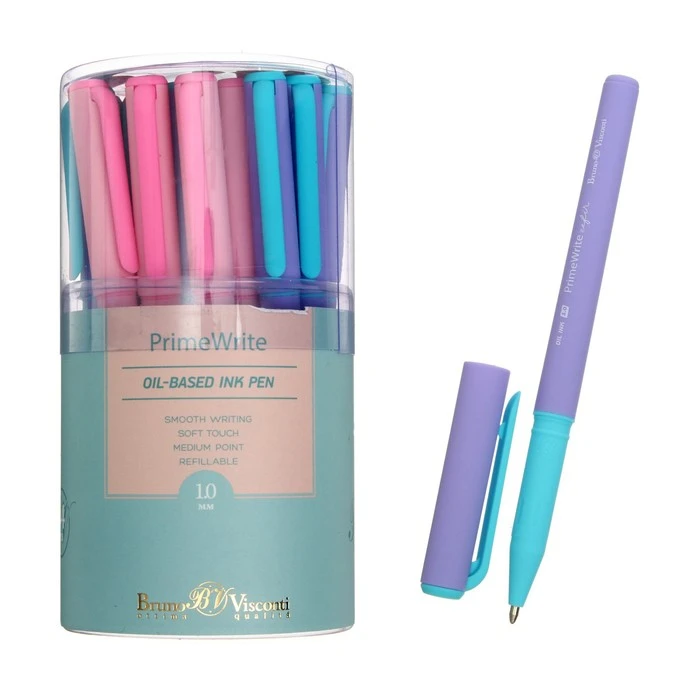 Ручка шариковая PrimeWrite. Basic. Zefir, узел 1.0 мм, синие пигментные чернила