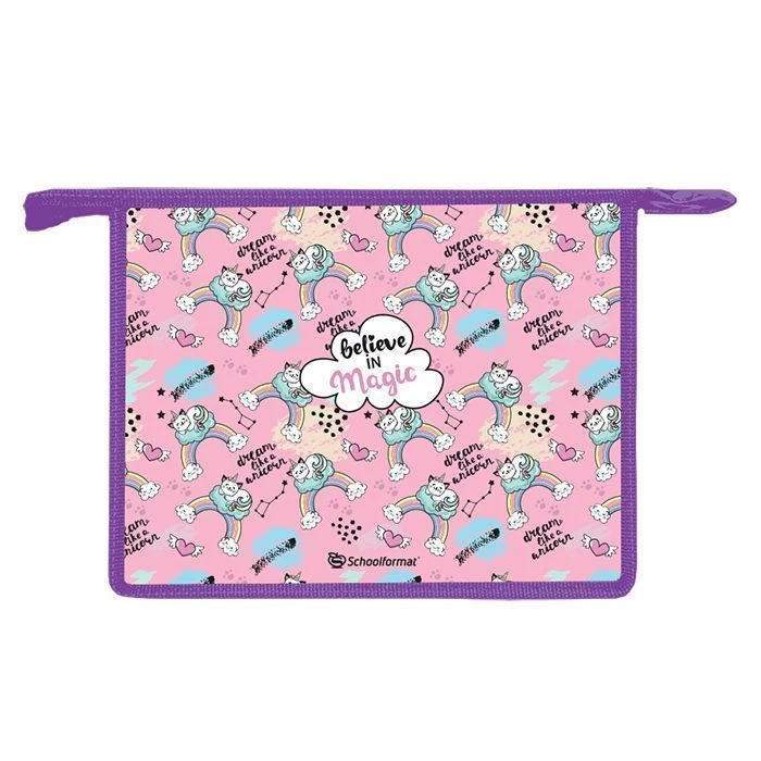 Папка для тетрадей комбинированная А5 Schoolformat RAINBOW MAGIC молния