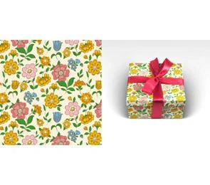 Упаковочная бумага Цветы-3 (10 листов в рулоне, 70 х 100 см, 90 г/м2) 10-05-0021