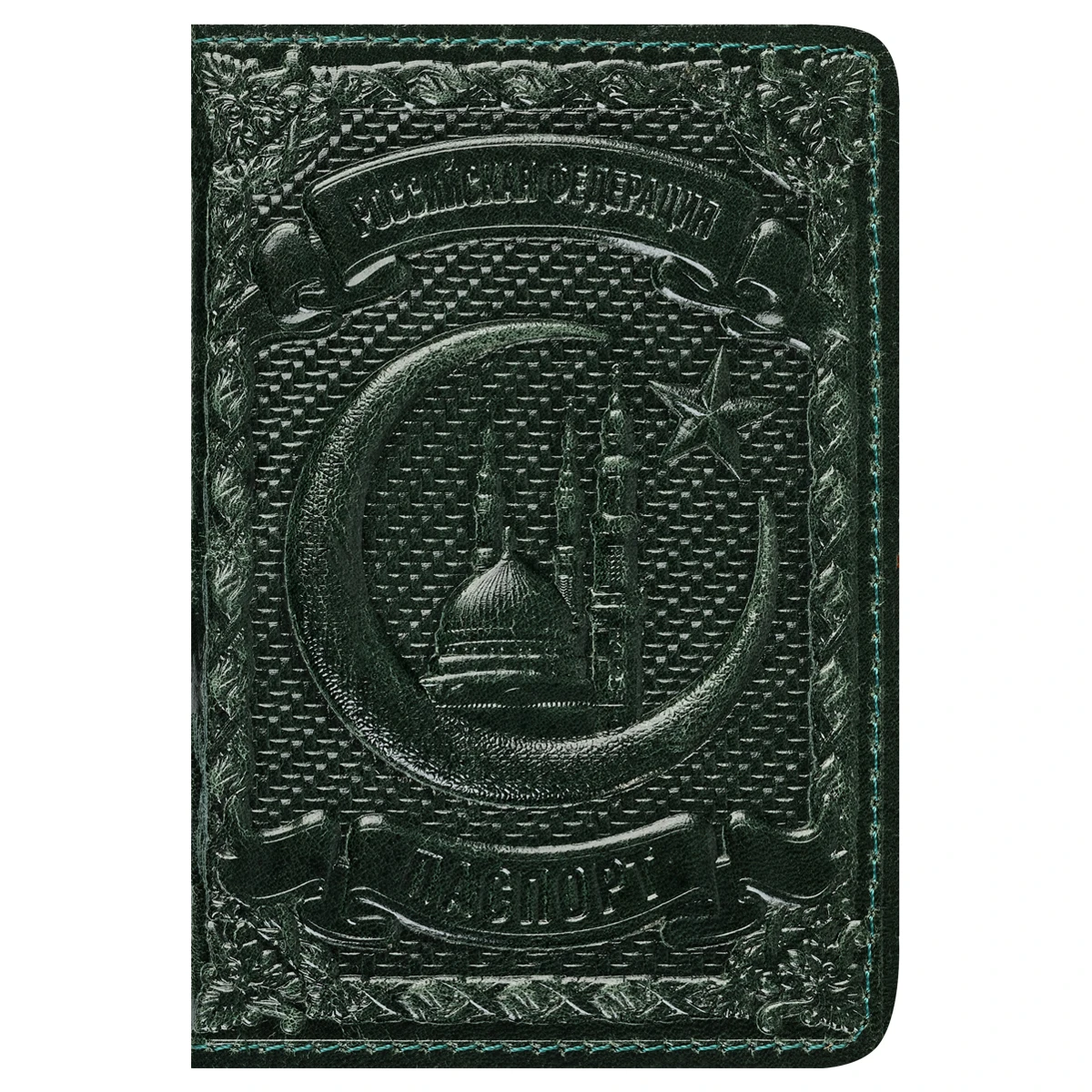 Обложка для паспорта Кожевенная мануфактура, нат. кожа, "Звезда и
