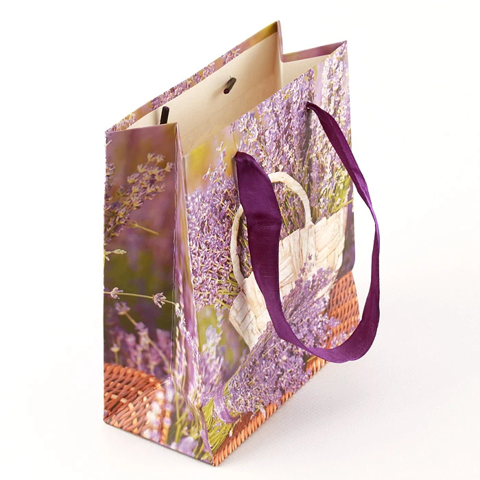 Пакет подарочный 14*17*7см "Darvish" цветы ассорти