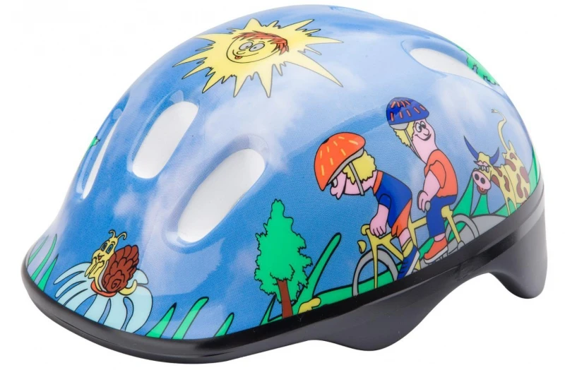 Шлем защитный детский MV-6-2 синий с пейзажем разм. S