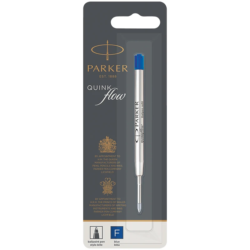 Стержень шариковый объемный Parker "QuinkFlow Ball Point" синий, 98мм,