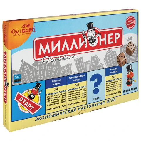 Игра настольная "Миллионер Classic", игровое поле, банкноты, жетоны,