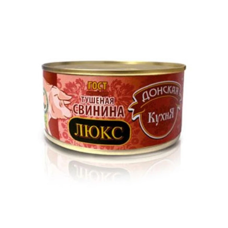 Тушенка Мясные консервы Донская Кухня Люкс свинина ГОСТ в/с, 325г. Тушенка Мясные консервы Донская Кухня Люкс свинина ГОСТ в/с, 325г.