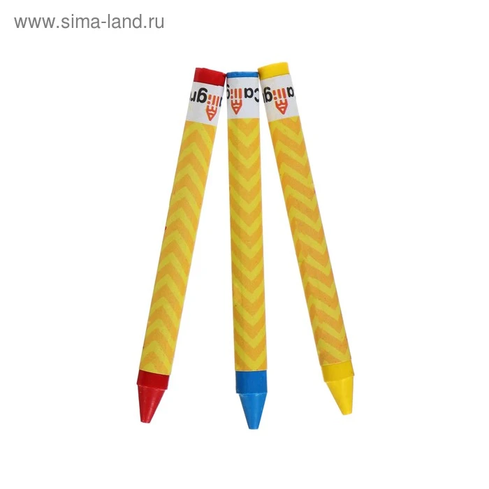 Карандаши восковые 12 цветов, в картонной коробке