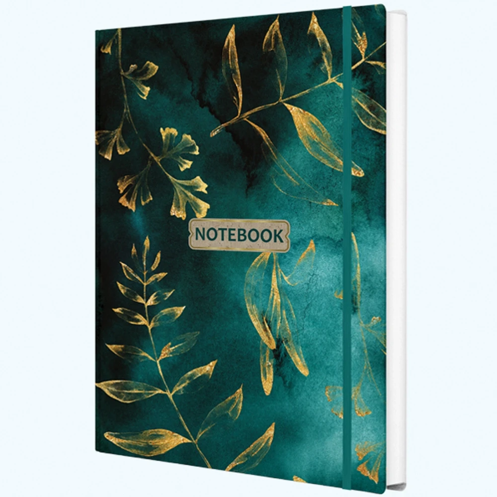Блокнот "Gold floral pattern" А5 96 листов, книжный переплет, сшивка