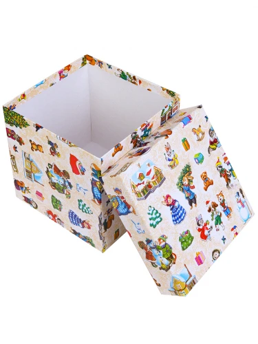 Набор квадратных коробок 5 в 1 Новогодние советские зверята (17х17х17-9х9х9см)