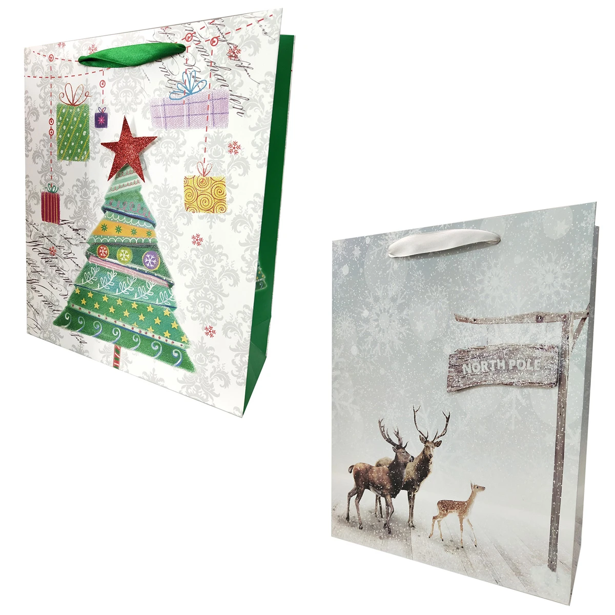 Подарочный пакет большой 26x32x10 см, ламинированный, декор аппликация с