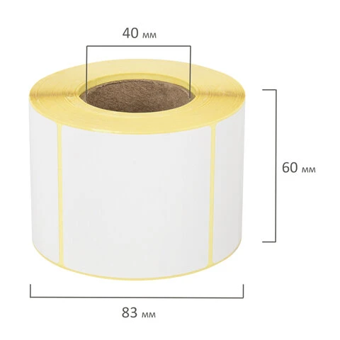 Этикетка ТермоТоп, для термопринтера и весов, 58х60х500 шт. (ролик),