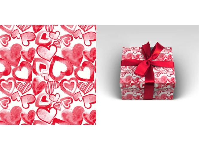 Optima Упаковочная бумага Акварельная любовь (10 листов в рулоне, 70 х 100 см)