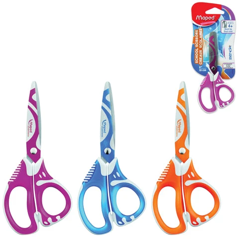 Ножницы MAPED (Франция) "Zenoa Fit", 130 мм, прорезинные ручки, с
