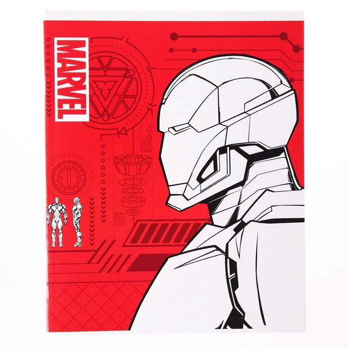 Тетрадь 48 листов в клетку, картонная обложка "Человек-муравей",