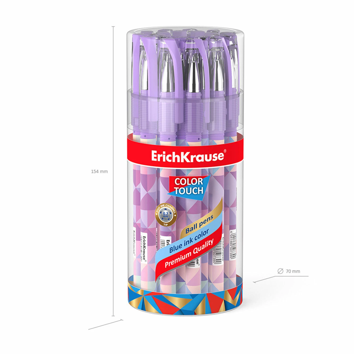 Ручка шариковая ERICH KRAUSE ColorTouch "Magic rhombs", СИНЯЯ, узел