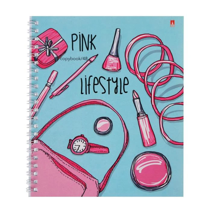 Тетрадь А5+, 48 листов в клетку, на гребне LIFE STYLE, обложка мелованный