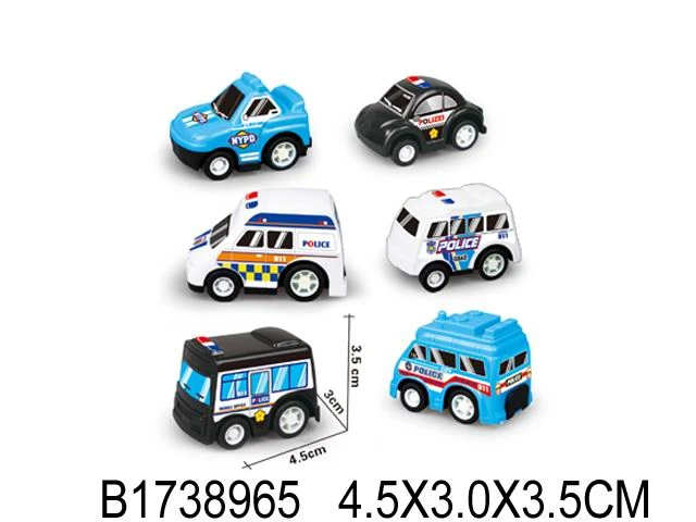 Машинка инерционная (4,5 см) "Полиция мини" виды микс (арт. 1738965)