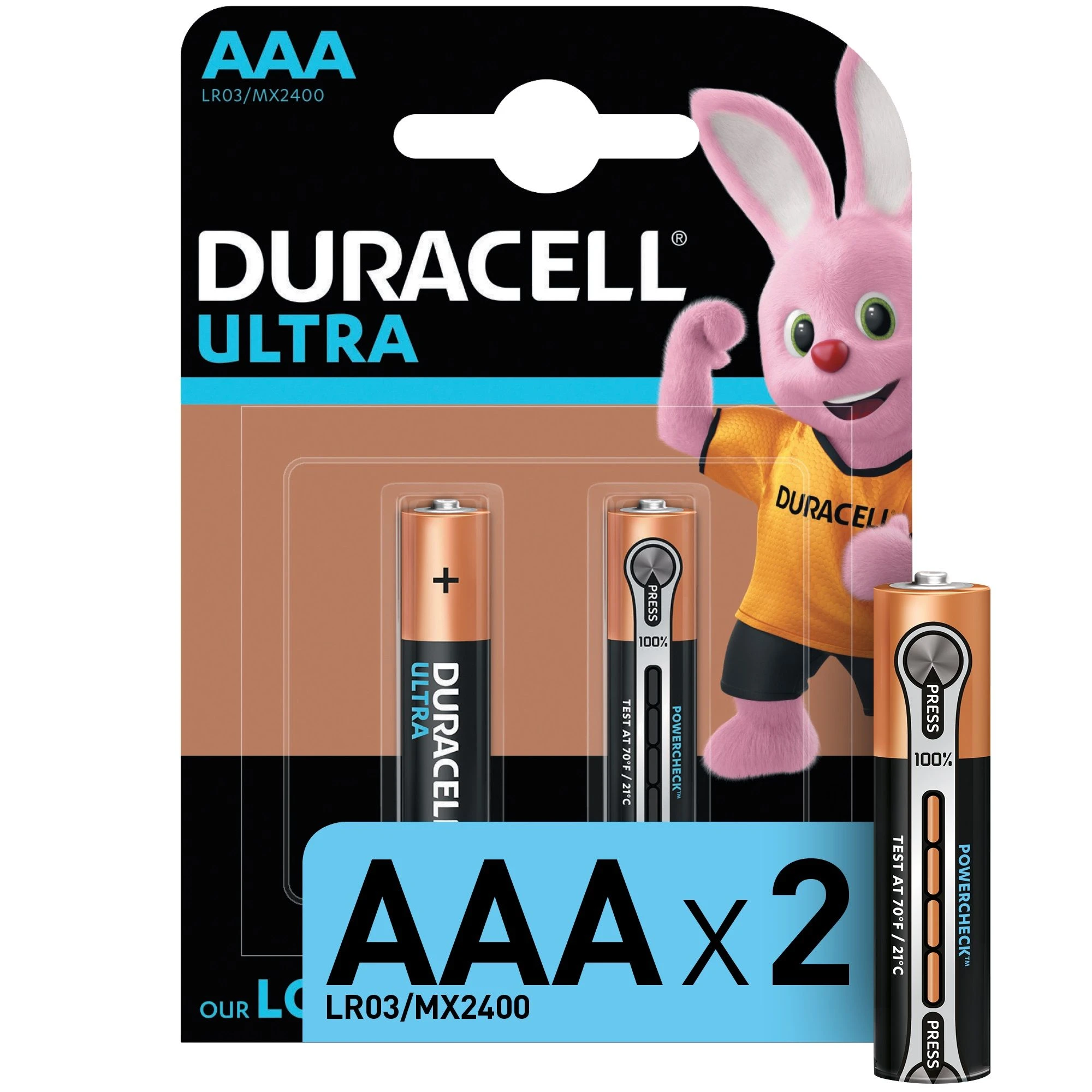 Батарейка DURACELL AAA 1,50 V алкалин. 2 шт./уп.: LR03-2BL BASIC штр.: