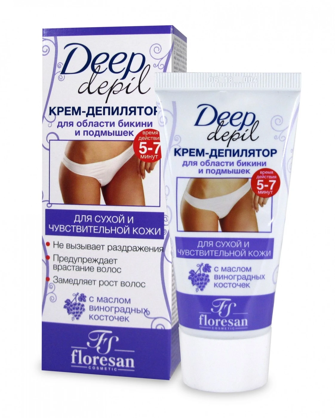 Floresan Deep Depil Крем-депилятор для области БИКИНИ и ПОДМЫШЕК, 50мл.