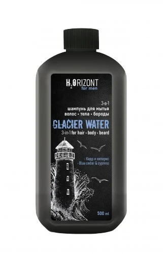 Family Cosmetics H2Orizont ШАМПУНЬ для волос/тела/бороды 3 в1 GLACIAR WATER,