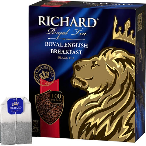 Чай RICHARD (Ричард) "Royal English Breakfast", черный, 100 пакетиков