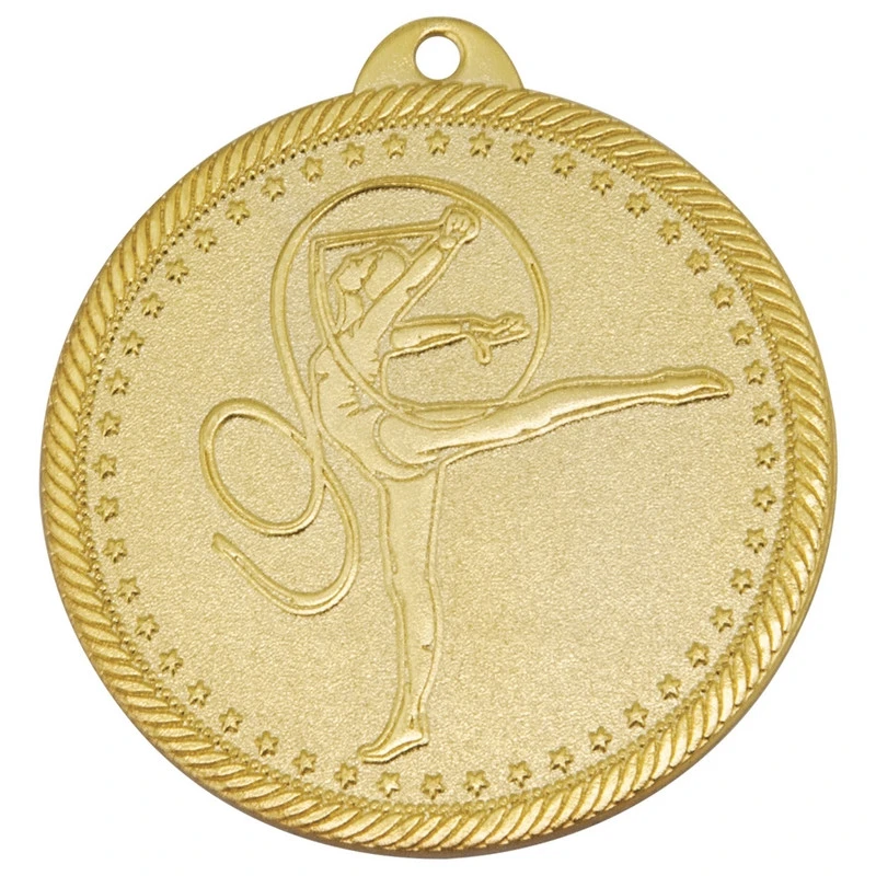 Медаль художественная гимнастика 50 мм золото DC#MK316a-G