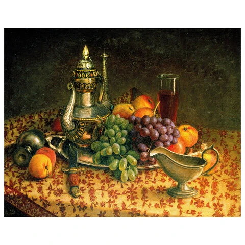Картина по номерам 40х50 см, ОСТРОВ СОКРОВИЩ "Натюрморт с виноградом",
