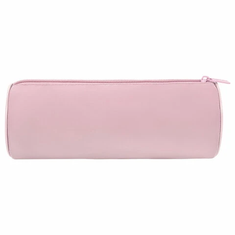 Пенал-тубус BRAUBERG, с эффектом Soft Touch, мягкий, пастельно-розовый, 22х8 см,