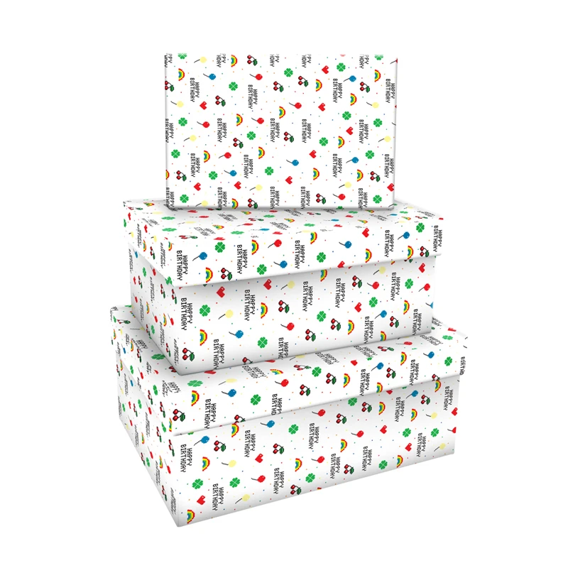 Набор прямоугольных коробок 3в1, MESHU "Pixels", (19*12*7,5-15*10*5см)