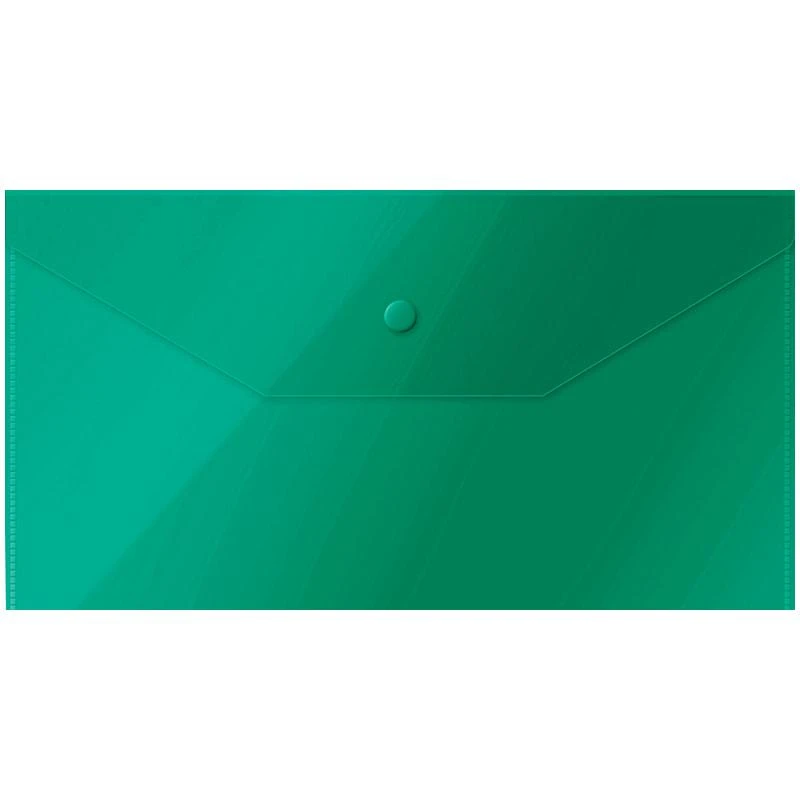 Папка-конверт на кнопке OfficeSpace, C6, 150мкм, зеленая. 281224