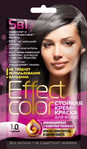 Арт.4910 ФИТО К Крем-краска для волос Effect Color тон Чёрный 50мл (саше)