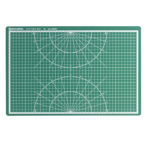 Мат для резки BRAUBERG, А3, 450х300 мм, двусторонний, 3-слойный, толщина 3 мм,