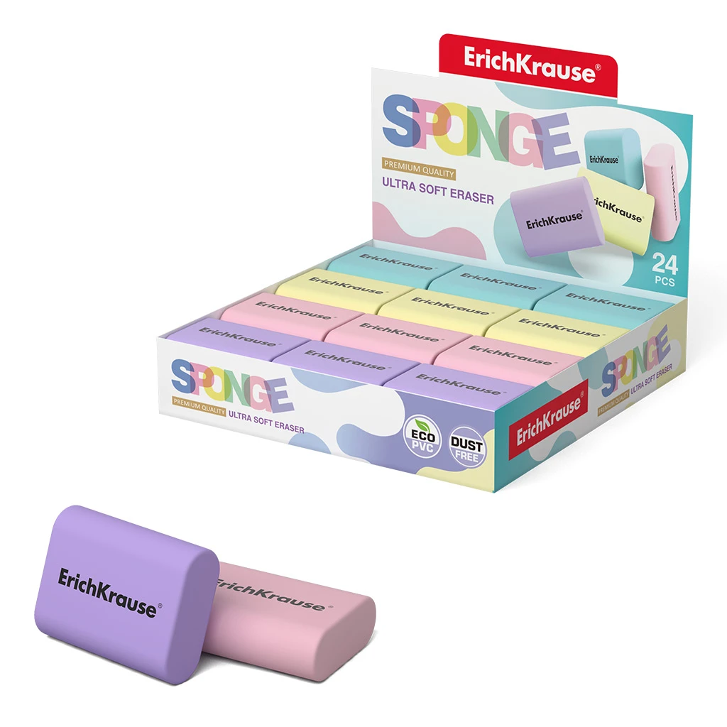 Ластик ErichKrause® Sponge (в коробке по 24 шт.)