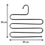 Вешалка для брюк и одежды "ЗМЕЙКА", КОМПЛЕКТ 2 шт., 5 секций, размер